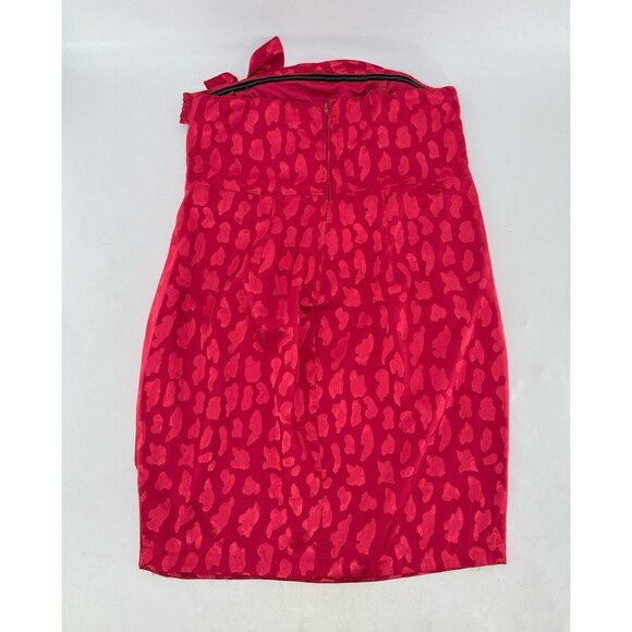 Torrid Plus Size Satin Red Jacquard Animal Print Strapless Mini Dress 16 Y2K - Picture 2 of 13